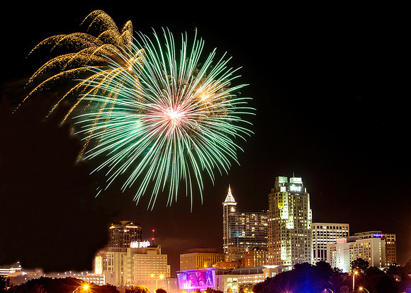 July 4th Fireworks over Raleigh 1, 2013
